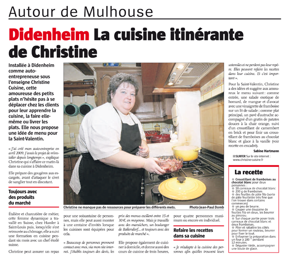 La cuisine itinérante de Christine dans l'Alsace du 13 fevrier 2010 !