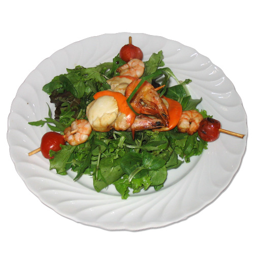 La brochette de crevettes